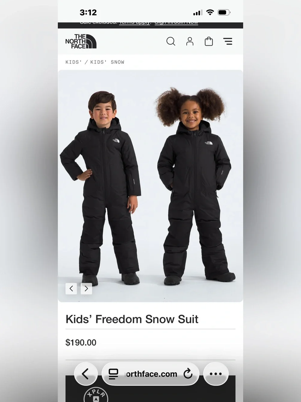 The North Face Snowsuit(Kids)